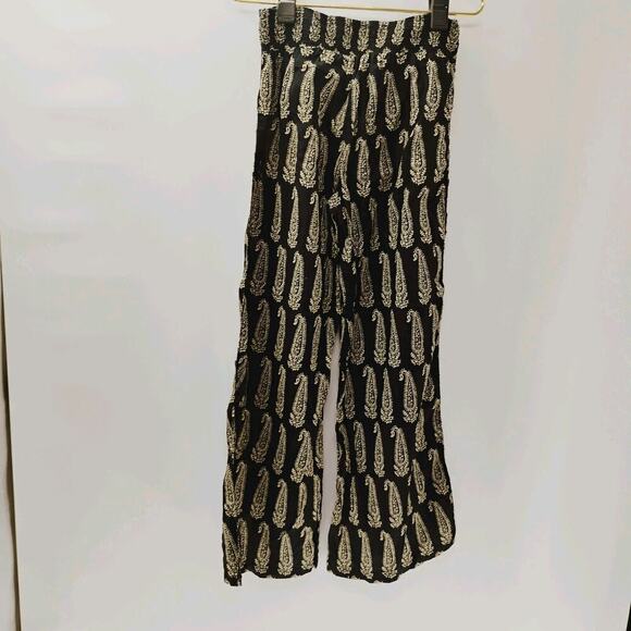 Ralph Lauren DENIM & Small Large Paisley Wide Leg Pull On Wrap Pants Boho - Picture 8 of 11